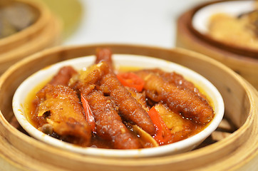 Image showing Steamed chicken feet dim sum