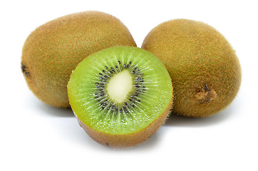 Image showing Kiwi fruit, half of kiwi isolated