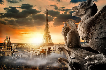 Image showing Cloudy sky over Paris