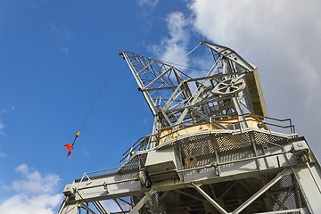 Image showing Old crane in a dock