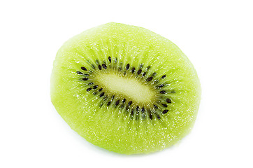 Image showing Kiwi fruit, slice of qiwi isolated on white background