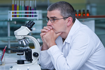 Image showing Researcher thinking