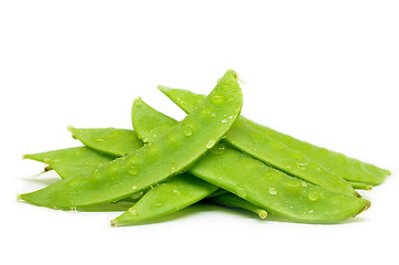 Image showing Snow peas flat green bean
