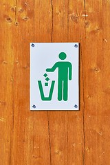 Image showing Dustbin sign closeup