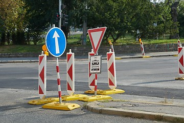 Image showing Road Construction Warnings