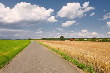 Image showing Road through farmlands