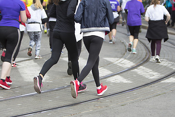 Image showing Marathon running race on the city road