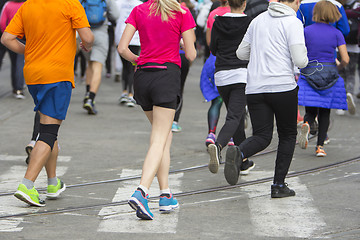 Image showing Marathon running race on the city road