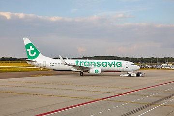 Image showing Transavia airliner at an airport