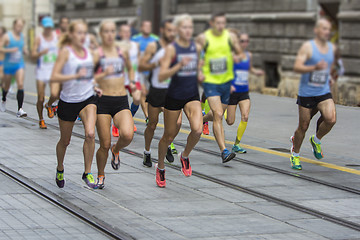 Image showing Marathon running race on the city road