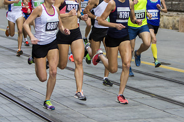 Image showing Marathon running race on the city road