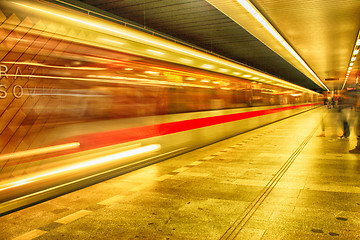 Image showing Prague subway in the night