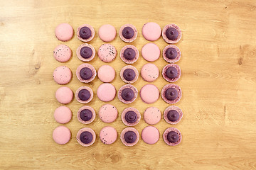 Image showing macarons on table at confectionery or bakery