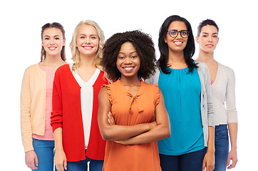 Image showing international group of happy smiling women