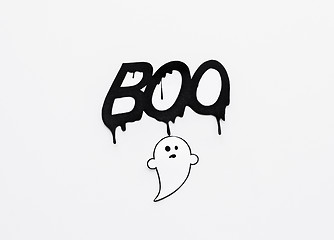 Image showing ghost doodle and word boo on white background