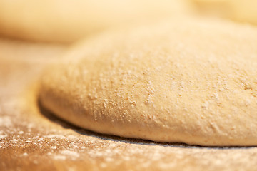 Image showing close up of yeast bread dough at bakery