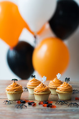 Image showing halloween party cupcakes or muffins on table