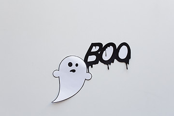 Image showing ghost doodle and word boo on white background