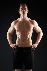 Image showing young man or bodybuilder with bare torso