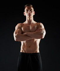 Image showing young man or bodybuilder with bare torso