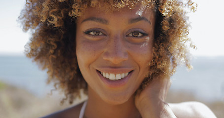 Image showing Charming woman in sunlight