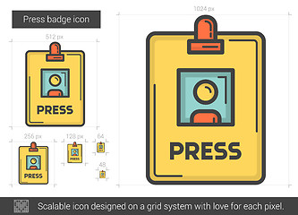 Image showing Press badge line icon.