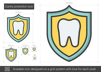 Image showing Cavity protection line icon.