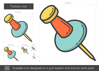 Image showing Pushpin line icon.