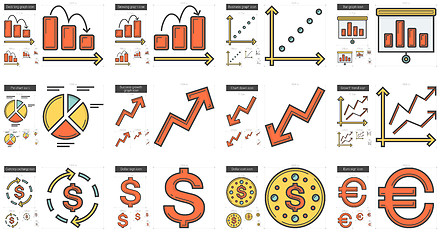 Image showing Business line icon set.