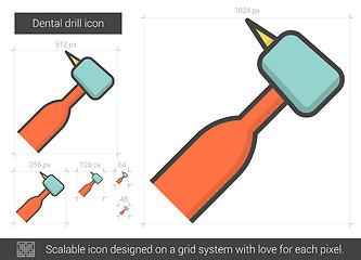 Image showing Dental drill line icon.