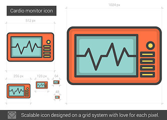 Image showing Cardio monitor line icon.