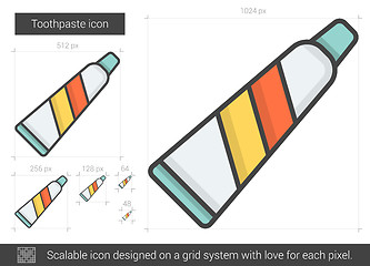 Image showing Toothpaste line icon.