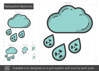 Image showing Radioactive fallout line icon.