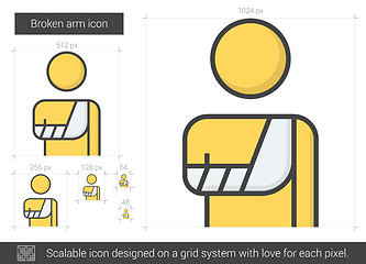 Image showing Broken arm line icon.
