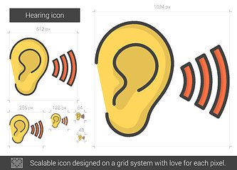 Image showing Hearing line icon.