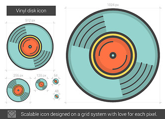 Image showing Vinyl disk line icon.