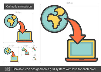 Image showing Online learning line icon.