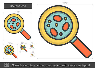 Image showing Bacteria line icon.