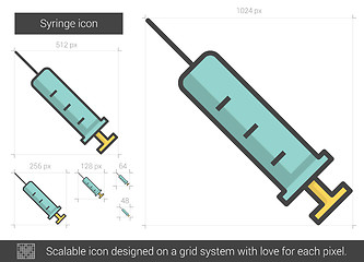 Image showing Syringe line icon.