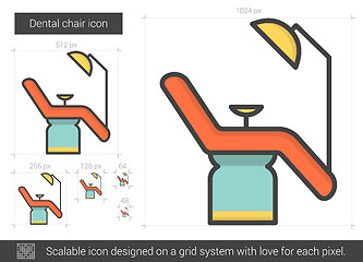 Image showing Dental chair line icon.