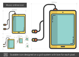 Image showing Music online line icon.