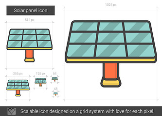 Image showing Solar panel line icon.