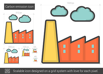 Image showing Carbon emission line icon.