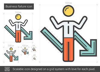 Image showing Business failure line icon.