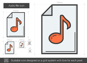 Image showing Audio file line icon.