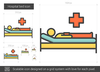 Image showing Hospital bed line icon.