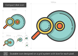 Image showing Compact disk line icon.