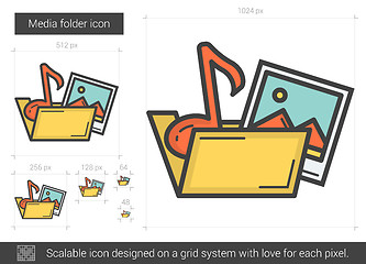 Image showing Media folder line icon.
