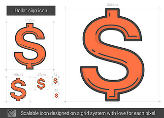 Image showing Dollar sign line icon.