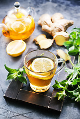 Image showing ginger, mint and tea